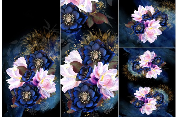 Panel na śpiworek - Dark floral