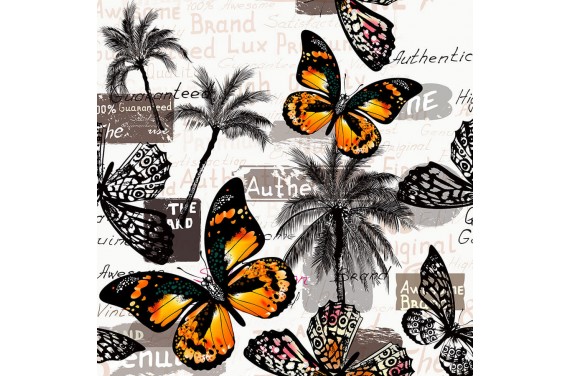 Butterflies & palm