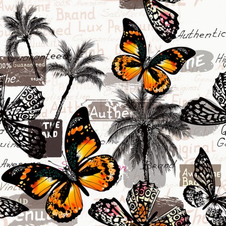 Butterflies & palm