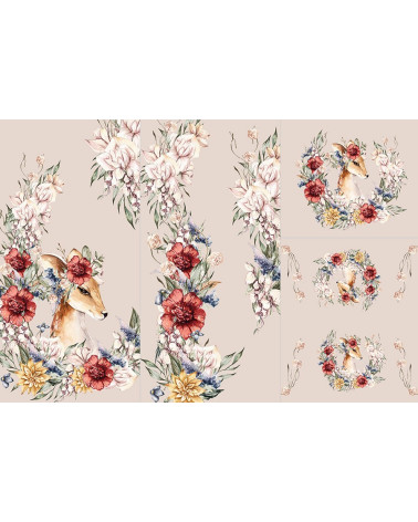 Panel for sleeping bag - Forest deer