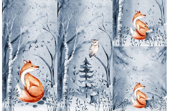 Panel na śpiworek - Winter forest 1