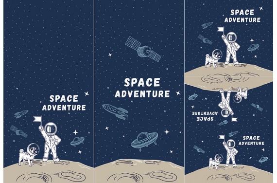 Panel for sleeping bag - Space adventure 1