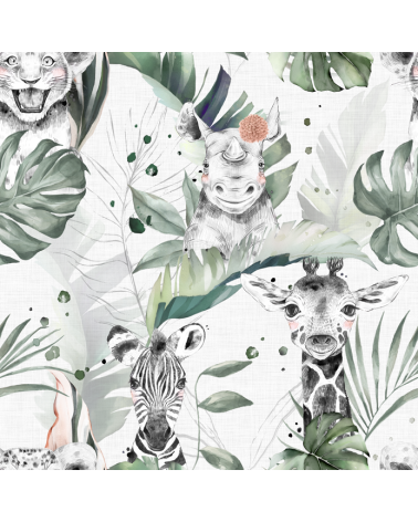 Safari babies girl  Stoff