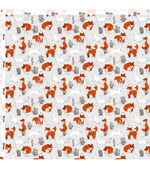 Cute foxes and bunny winter 2 Stoff
