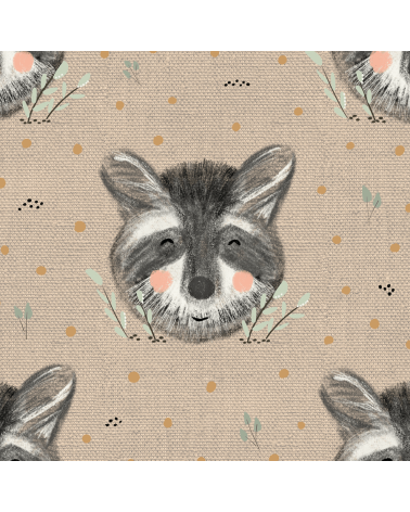 Jack the raccoon tkanina