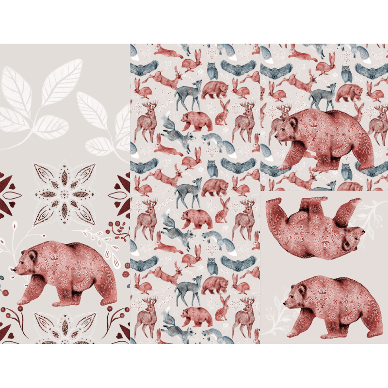 POLYESTER PANEL FÜR Schlafsack TROLLEY-Folk Bear