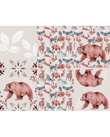 POLYESTER PANEL FÜR Schlafsack TROLLEY-Folk Bear