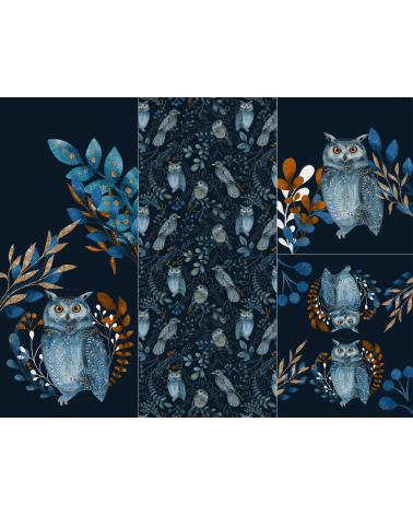 Panel na śpiworek Folk Owl 1