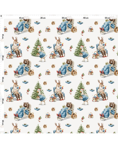 Christmas animals 3 tkanina