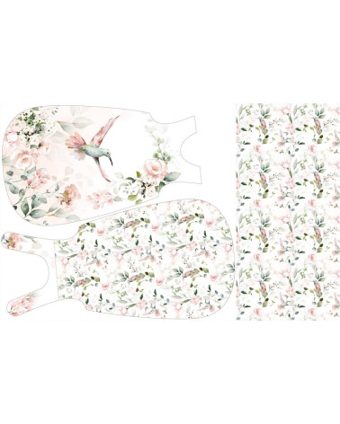 Panel for Sleeping bag-  Pink hummingbirds