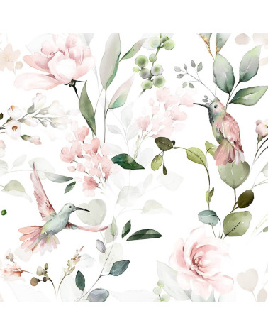 Pink humming birds 2- tkanina