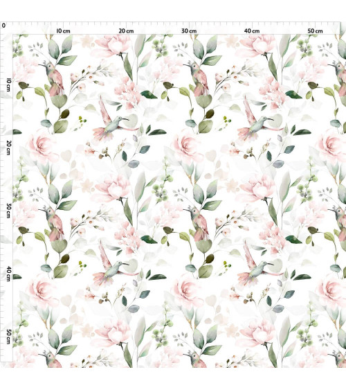 Pink humming birds 2- tkanina