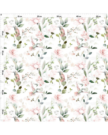 Pink humming birds 2- tkanina