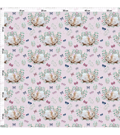 Bunny in the garden tkanina