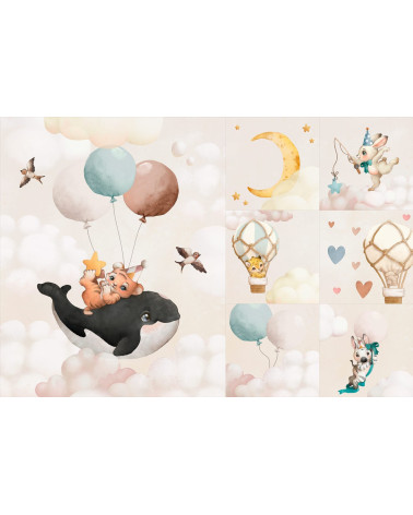 A set for a blanket + 6 pillows My tiny world 2