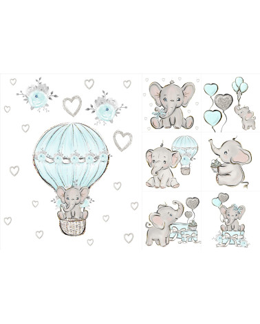 Ein Set für eine Decke + 6 Kissen Sweet elephant 2