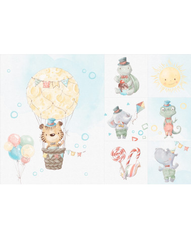 Zestaw  na kocyk + 6 poduszeczek Sweet animals 2