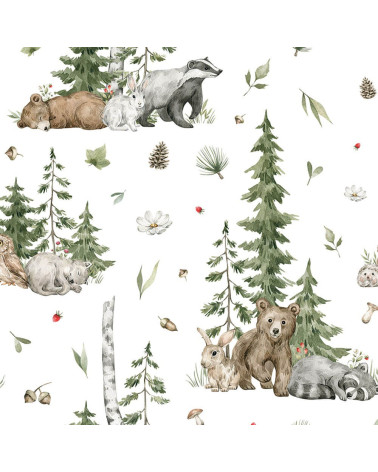 Baby forest animals 1 tkanina