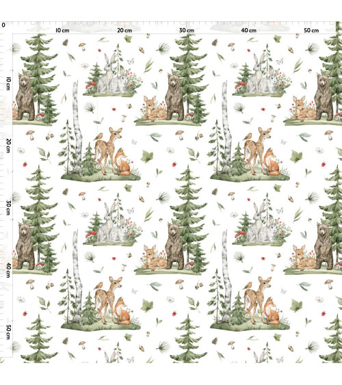 Baby forest animals 4 tkanina