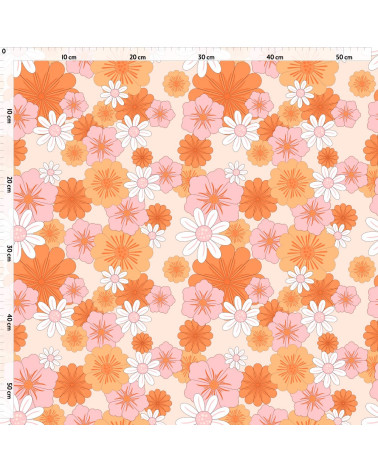 Orange flowers 1 tkanina