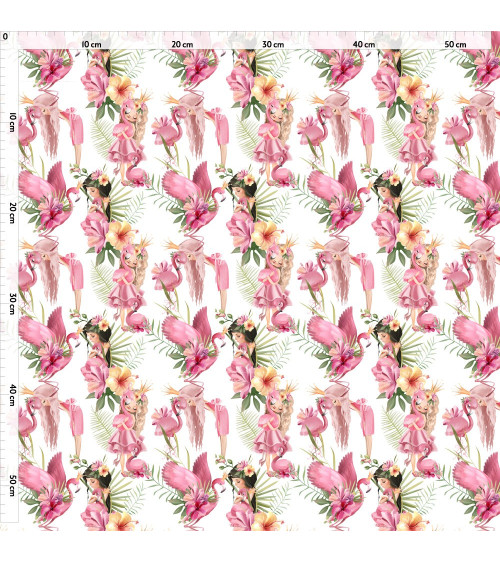 Girls & flaming 3 fabric