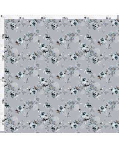 Indigo flowers tkanina