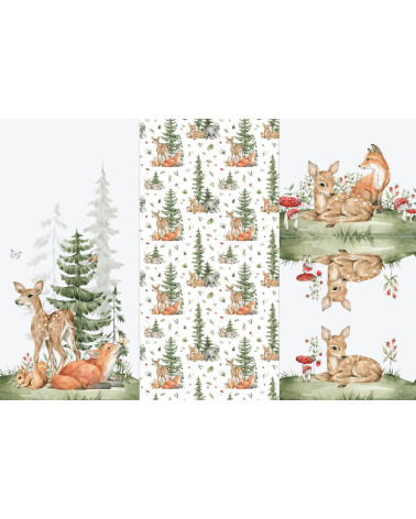 POLYESTER PANEL FÜR Schlafsack TROLLEY- Baby forest animals 01