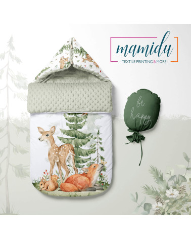 POLYESTER PANEL FÜR Schlafsack TROLLEY- Baby forest animals 01