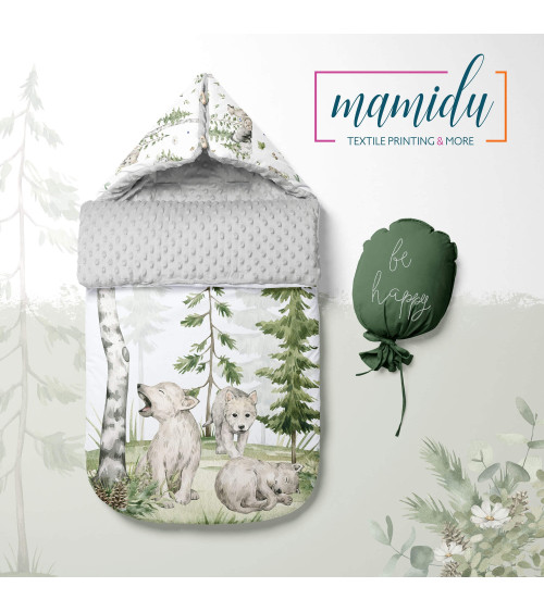 Panel for sleeping bag Baby forest animals 02
