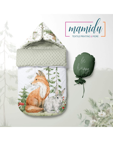 Panel for sleeping bag Baby forest animals 03