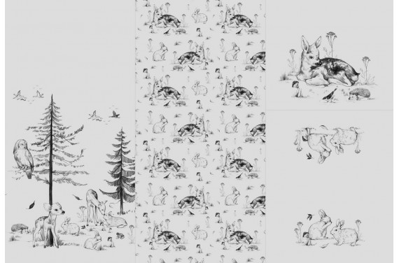 Panel na śpiworek Black & white forest