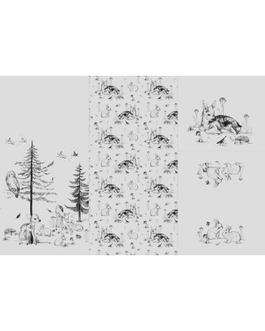 Panel na śpiworek Black & white forest