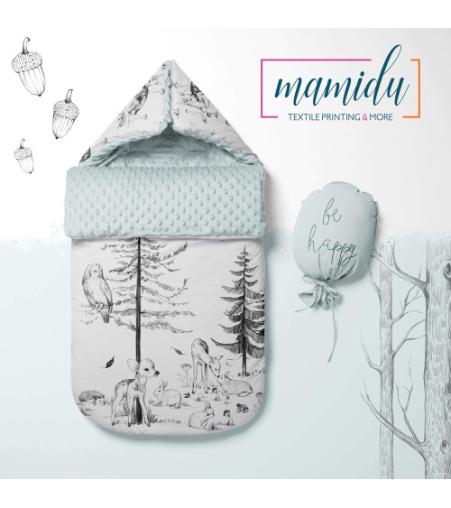 POLYESTER PANEL FÜR Schlafsack TROLLEY- Black & white forest