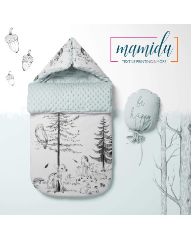 Panel for sleeping bag Black & white forest