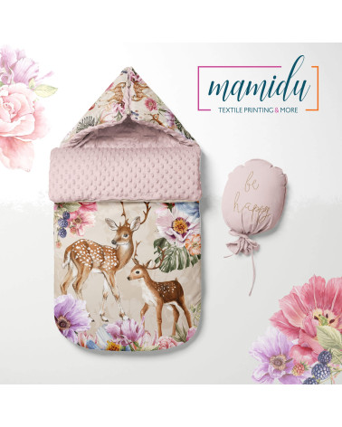 POLYESTER PANEL FÜR Schlafsack TROLLEY- Deer & flowers