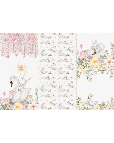 POLYESTER PANEL FÜR Schlafsack TROLLEY- Magic swans