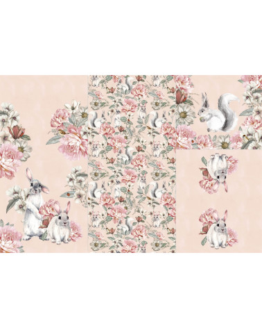 Panel for sleeping bag  Rabbits