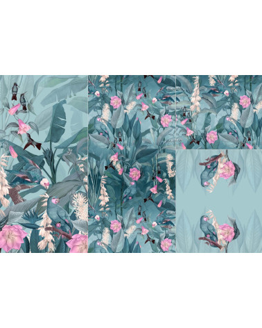 Panel na śpiworek Turquoise flowers