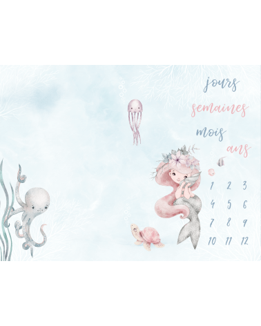 Milestone blanket Pastel mermaid