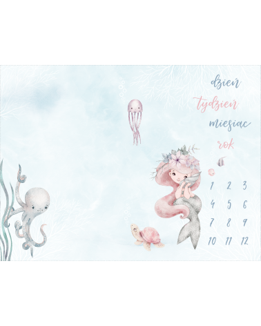 Milestone blanket Pastel mermaid