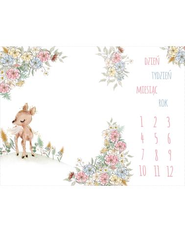 Milestone blanket Deer and flowers