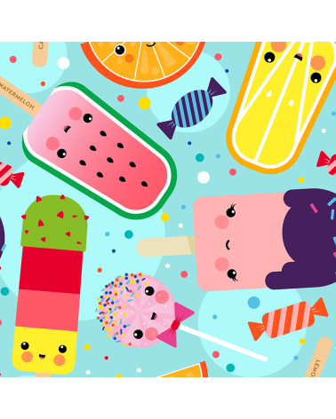 Kawaii ice cream blue