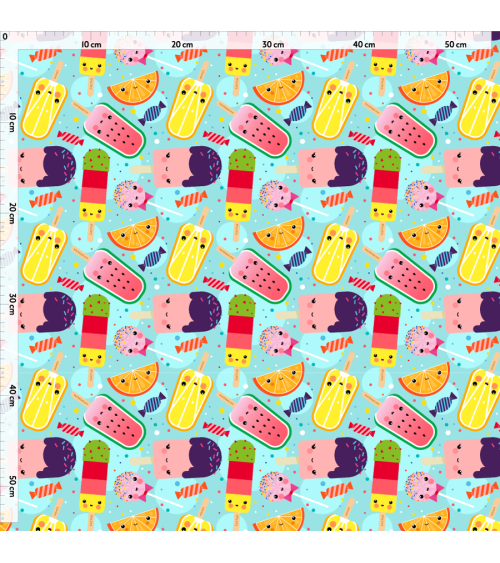 Kawaii ice cream blue