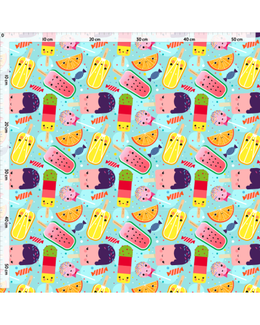 Kawaii ice cream blue