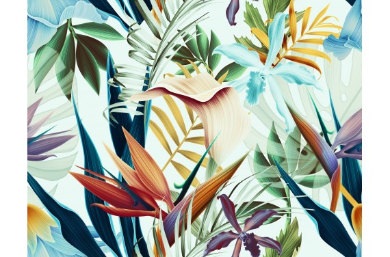 Polyester "Tropical flowers"