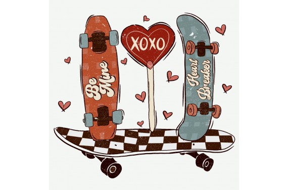 Valentines skateboard- HT