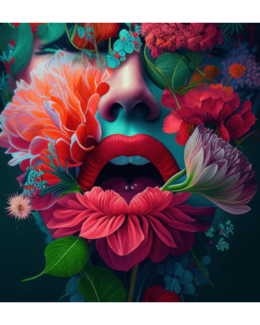 woman in flowers 4 panel eko skóra