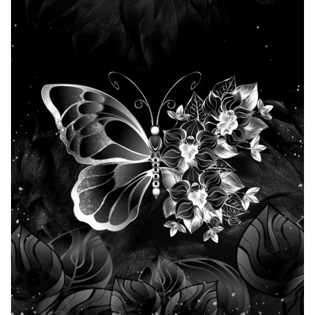 silver-grey Butterfly 1 panel eko skóra