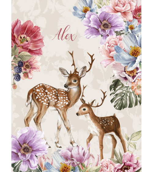 Deer & flowers 10