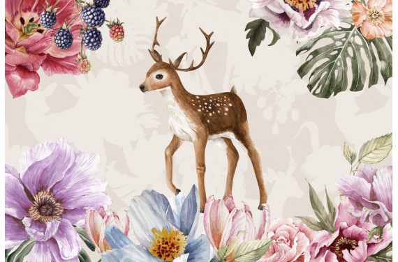 Deer & flowers 10